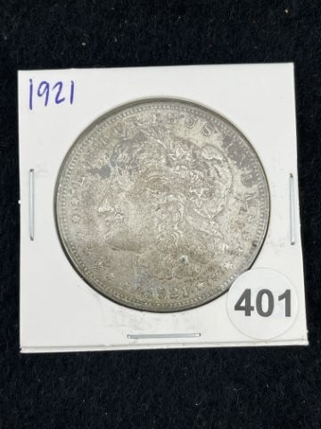 1921 Morgan Silver Dollar Coin: KEY WORDS: INDIAN ARTIFACT ARTIFACTS ARROWHEAD ARROWHEADS NATIVE AMERICAN MISSISSIPPIAN QUAPAW CADDO POTTERY COINS MORGAN DOLLAR PEACE DOLLAR SILVER COINS. All coins have been Sigma tested for