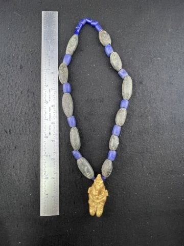 Trade Bead Necklace with Tumbaga Tairona Gold Figurine UNKNOWN MATERIAL (1 of 6)
