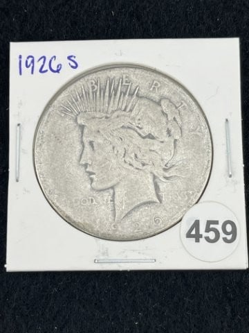1926 S Peace Silver Dollar Coin: KEY WORDS: INDIAN ARTIFACT ARTIFACTS ARROWHEAD ARROWHEADS NATIVE AMERICAN MISSISSIPPIAN QUAPAW CADDO POTTERY COINS MORGAN DOLLAR PEACE DOLLAR SILVER COINS. All coins have been Sigma tested for