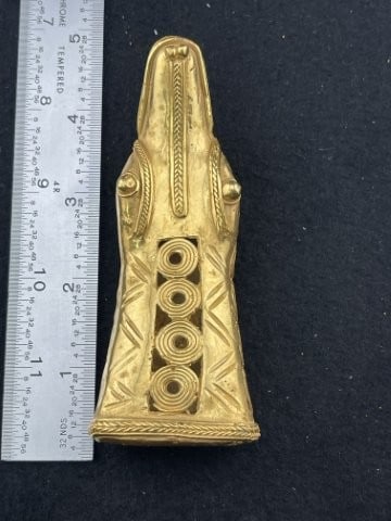 Tumbaga Tairona Gold Figurine UNKNOWN MATERIAL: KEY WORDS: INDIAN ARTIFACT ARTIFACTS ARROWHEAD ARROWHEADS NATIVE AMERICAN MISSISSIPPIAN QUAPAW CADDO POTTERY COINS MORGAN DOLLAR PEACE DOLLAR SILVER COINS. All coins have been Sigma tested for