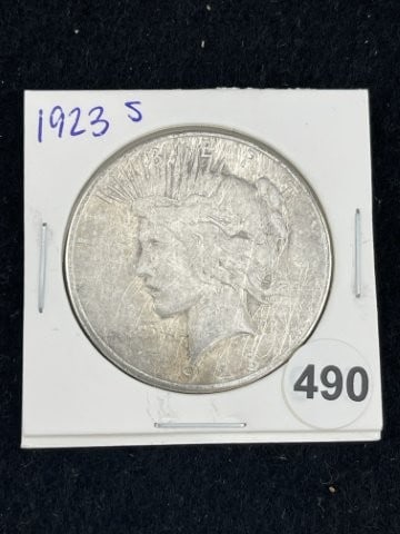 1923 S Peace Silver Dollar Coin: KEY WORDS: INDIAN ARTIFACT ARTIFACTS ARROWHEAD ARROWHEADS NATIVE AMERICAN MISSISSIPPIAN QUAPAW CADDO POTTERY COINS MORGAN DOLLAR PEACE DOLLAR SILVER COINS. All coins have been Sigma tested for