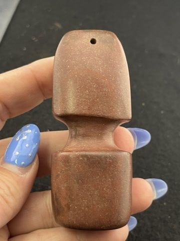 Red Stone Pipe Indian Artifact Arrowhead - 2