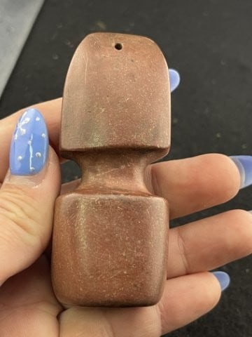 Red Stone Pipe Indian Artifact Arrowhead - 4