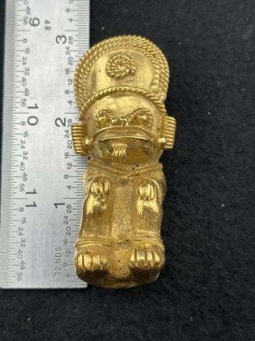 Tumbaga Tairona Gold Figurine UNKNOWN MATERIAL: KEY WORDS: INDIAN ARTIFACT ARTIFACTS ARROWHEAD ARROWHEADS NATIVE AMERICAN MISSISSIPPIAN QUAPAW CADDO POTTERY COINS MORGAN DOLLAR PEACE DOLLAR SILVER COINS. All coins have been Sigma tested for