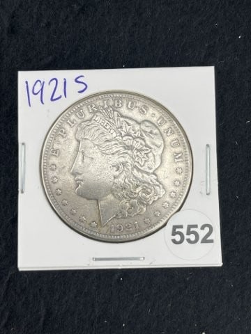 1921 S Morgan Silver Dollar Coin: KEY WORDS: INDIAN ARTIFACT ARTIFACTS ARROWHEAD ARROWHEADS NATIVE AMERICAN MISSISSIPPIAN QUAPAW CADDO POTTERY COINS MORGAN DOLLAR PEACE DOLLAR SILVER COINS. All coins have been Sigma tested for