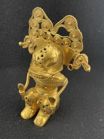 Tumbaga Tairona Gold Figurine UNKNOWN MATERIAL: KEY WORDS: INDIAN ARTIFACT ARTIFACTS ARROWHEAD ARROWHEADS NATIVE AMERICAN MISSISSIPPIAN QUAPAW CADDO POTTERY COINS MORGAN DOLLAR PEACE DOLLAR SILVER COINS. All coins have been Sigma tested for authent