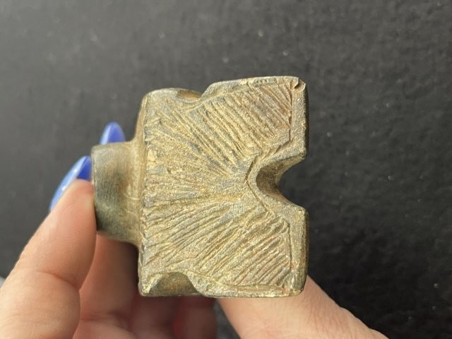 Engraved Stone Pipe Indian Artifact Arrowhead - 4
