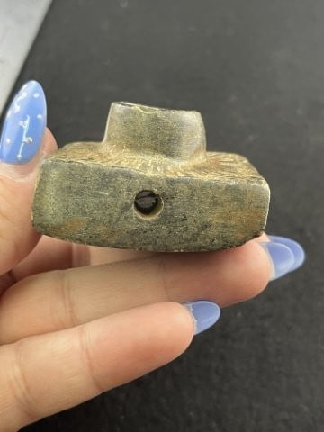 Engraved Stone Pipe Indian Artifact Arrowhead - 6