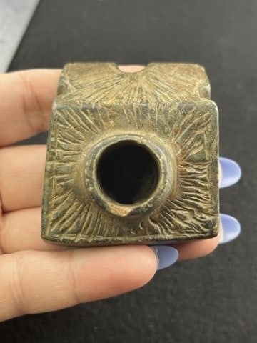 Engraved Stone Pipe Indian Artifact Arrowhead - 7