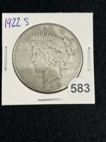 1922 S Peace Silver Dollar Coin: KEY WORDS: INDIAN ARTIFACT ARTIFACTS ARROWHEAD ARROWHEADS NATIVE AMERICAN MISSISSIPPIAN QUAPAW CADDO POTTERY COINS MORGAN DOLLAR PEACE DOLLAR SILVER COINS. All coins have been Sigma tested for authent