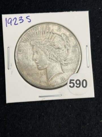 1923 S Peace Silver Dollar Coin: KEY WORDS: INDIAN ARTIFACT ARTIFACTS ARROWHEAD ARROWHEADS NATIVE AMERICAN MISSISSIPPIAN QUAPAW CADDO POTTERY COINS MORGAN DOLLAR PEACE DOLLAR SILVER COINS. All coins have been Sigma tested for