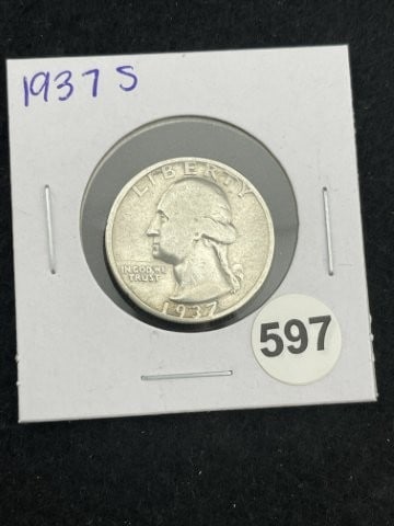 1937 S Washington Quarter Silver Coin: KEY WORDS: INDIAN ARTIFACT ARTIFACTS ARROWHEAD ARROWHEADS NATIVE AMERICAN MISSISSIPPIAN QUAPAW CADDO POTTERY COINS MORGAN DOLLAR PEACE DOLLAR SILVER COINS. All coins have been Sigma tested for authent