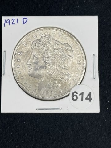 1921 D Morgan Silver Dollar Coin: KEY WORDS: INDIAN ARTIFACT ARTIFACTS ARROWHEAD ARROWHEADS NATIVE AMERICAN MISSISSIPPIAN QUAPAW CADDO POTTERY COINS MORGAN DOLLAR PEACE DOLLAR SILVER COINS. All coins have been Sigma tested for