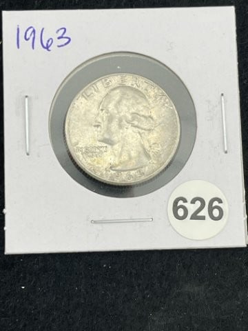 1963 Washington Quarter Silver Coin: KEY WORDS: INDIAN ARTIFACT ARTIFACTS ARROWHEAD ARROWHEADS NATIVE AMERICAN MISSISSIPPIAN QUAPAW CADDO POTTERY COINS MORGAN DOLLAR PEACE DOLLAR SILVER COINS. All coins have been Sigma tested for
