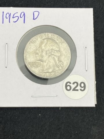 1959 D Washington Quarter Silver Coin: KEY WORDS: INDIAN ARTIFACT ARTIFACTS ARROWHEAD ARROWHEADS NATIVE AMERICAN MISSISSIPPIAN QUAPAW CADDO POTTERY COINS MORGAN DOLLAR PEACE DOLLAR SILVER COINS. All coins have been Sigma tested for authent