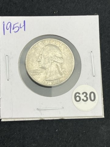 1954 Washington Quarter Silver Coin: KEY WORDS: INDIAN ARTIFACT ARTIFACTS ARROWHEAD ARROWHEADS NATIVE AMERICAN MISSISSIPPIAN QUAPAW CADDO POTTERY COINS MORGAN DOLLAR PEACE DOLLAR SILVER COINS. All coins have been Sigma tested for authent