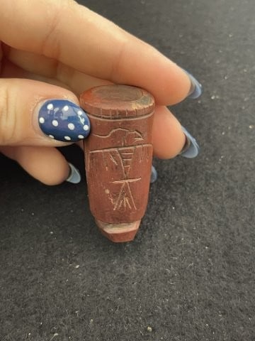 Red Stone Pipe Indian Artifact Arrowhead: KEY WORDS: INDIAN ARTIFACT ARTIFACTS ARROWHEAD ARROWHEADS NATIVE AMERICAN MISSISSIPPIAN QUAPAW CADDO POTTERY COINS MORGAN DOLLAR PEACE DOLLAR SILVER COINS. All coins have been Sigma tested for