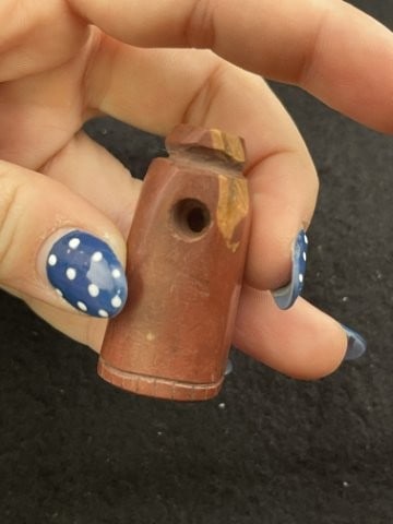 Red Stone Pipe Indian Artifact Arrowhead - 5