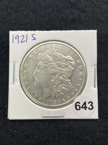 1921 S Morgan Silver Dollar Coin: KEY WORDS: INDIAN ARTIFACT ARTIFACTS ARROWHEAD ARROWHEADS NATIVE AMERICAN MISSISSIPPIAN QUAPAW CADDO POTTERY COINS MORGAN DOLLAR PEACE DOLLAR SILVER COINS. All coins have been Sigma tested for