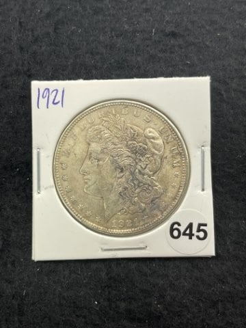 1921 Morgan Silver Dollar Coin: KEY WORDS: INDIAN ARTIFACT ARTIFACTS ARROWHEAD ARROWHEADS NATIVE AMERICAN MISSISSIPPIAN QUAPAW CADDO POTTERY COINS MORGAN DOLLAR PEACE DOLLAR SILVER COINS. All coins have been Sigma tested for