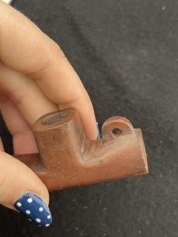 Red Stone Pipe Indian Artifact Arrowhead - 5