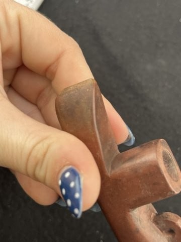 Red Stone Pipe Indian Artifact Arrowhead - 8