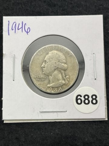 1946 Washington Quarter Silver Coin: KEY WORDS: INDIAN ARTIFACT ARTIFACTS ARROWHEAD ARROWHEADS NATIVE AMERICAN MISSISSIPPIAN QUAPAW CADDO POTTERY COINS MORGAN DOLLAR PEACE DOLLAR SILVER COINS. All coins have been Sigma tested for authent