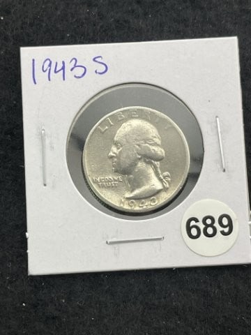 1943 S Washington Quarter Silver Coin (1 of 2)