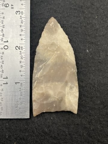 Clovis Paleo Point, large light grey and white banded Edwards Plateau Chert from Howard County, (1 of 4)