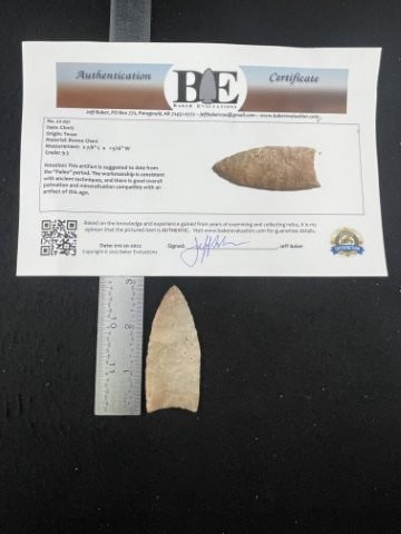Clovis with Jeff Baker COA from Texas Boone Chert Indian Artifact Arrowhead (1 of 6)