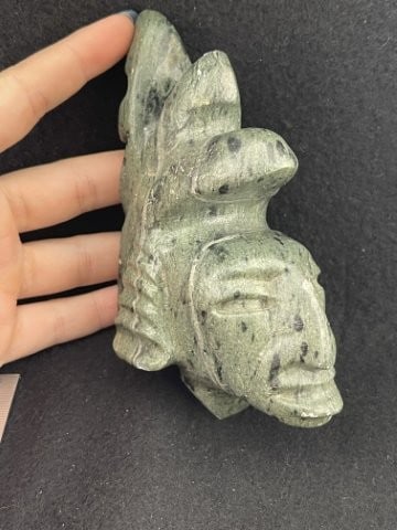 Pre-Columbian Jade Human Effigy Indian Artifact Arrowhead: KEY WORDS: INDIAN ARTIFACT ARTIFACTS ARROWHEAD ARROWHEADS NATIVE AMERICAN MISSISSIPPIAN QUAPAW CADDO POTTERY COINS MORGAN DOLLAR PEACE DOLLAR SILVER COINS. All coins have been Sigma tested for authent