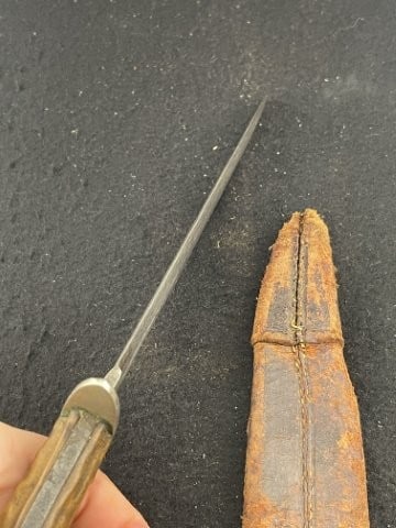 Bone Handle Knife with Leather Sheath - 7