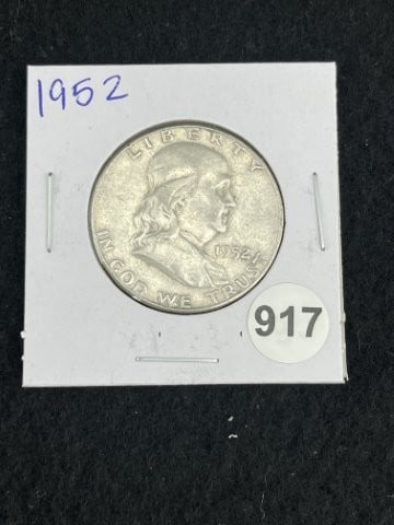1952 Franklin Half Dollar Silver Coin (1 of 2)