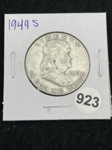1949 S Franklin Half Dollar Silver Coin (1 of 2)