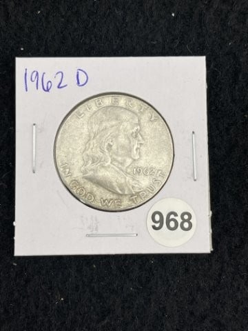 1962 D Franklin Half Dollar Silver Coin (1 of 2)
