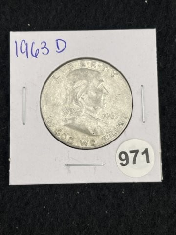 1963 D Franklin Half Dollar Silver Coin (1 of 2)