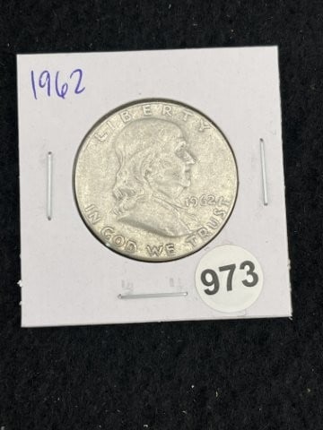 1962 Franklin Half Dollar Silver Coin (1 of 2)