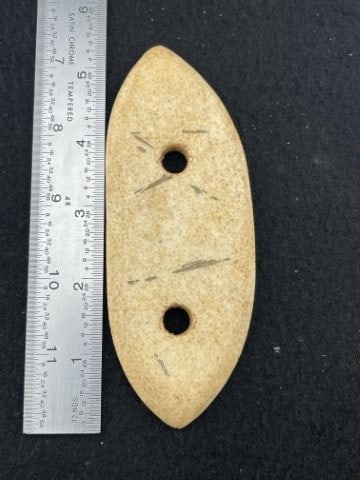 Gorget Indian Artifact Arrowhead: KEY WORDS: INDIAN ARTIFACT ARTIFACTS ARROWHEAD ARROWHEADS NATIVE AMERICAN MISSISSIPPIAN QUAPAW CADDO POTTERY COINS MORGAN DOLLAR PEACE DOLLAR SILVER COINS. All coins have been Sigma tested for authent