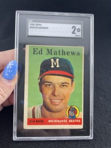 1958 Topps Ed Mathews Baseball Card (1 of 2)