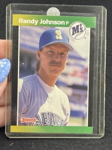 1989 Donruss Randy Johnson Baseball Card: KEY WORDS: INDIAN ARTIFACT ARTIFACTS ARROWHEAD ARROWHEADS NATIVE AMERICAN MISSISSIPPIAN QUAPAW CADDO POTTERY COINS MORGAN DOLLAR PEACE DOLLAR SILVER COINS. All coins have been Sigma tested for authent