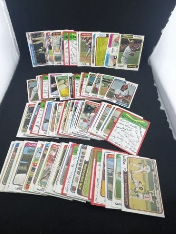 Mint 1974 Topps assorted baseball cards: KEY WORDS: INDIAN ARTIFACT ARTIFACTS ARROWHEAD ARROWHEADS NATIVE AMERICAN MISSISSIPPIAN QUAPAW CADDO POTTERY COINS MORGAN DOLLAR PEACE DOLLAR SILVER COINS. All coins have been Sigma tested for authent