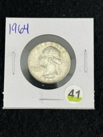 1964 Washington Quarter Silver Coin (1 of 2)