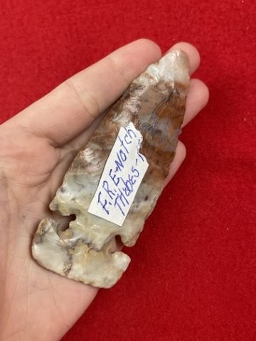 4" E-Notch Thebes Indian Artifact Arrowhead - 4