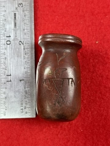 Engraved Redstone Pipe Indian Artifact Arrowhead - 2