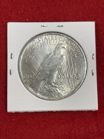 1923 Peace Silver Dollar Coin - 2