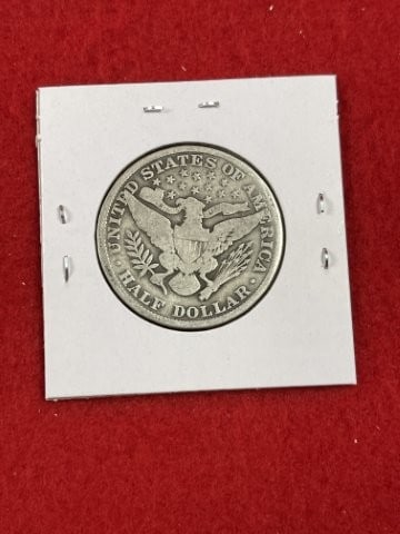 1909 Barber Half Dollar Silver Coin - 2