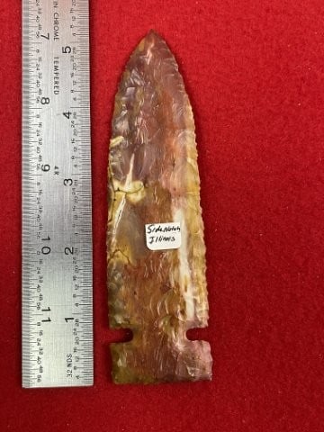 5 & 1/8" Beautiful Side Notch from Illinois Indian Artifact Arrowhead: KEY WORDS: INDIAN ARTIFACT ARTIFACTS ARROWHEAD ARROWHEADS NATIVE AMERICAN MISSISSIPPIAN QUAPAW CADDO POTTERY COINS MORGAN DOLLAR PEACE DOLLAR SILVER COINS. All coins have been Sigma tested for authent