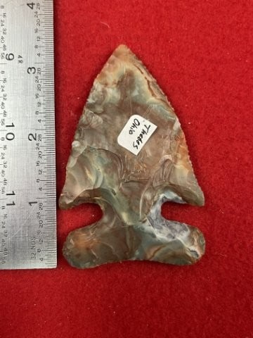 3 & 1/4" Thebes from Ohio made of beautiful flint ridge material Indian Artifact Arrowhead (1 of 3)
