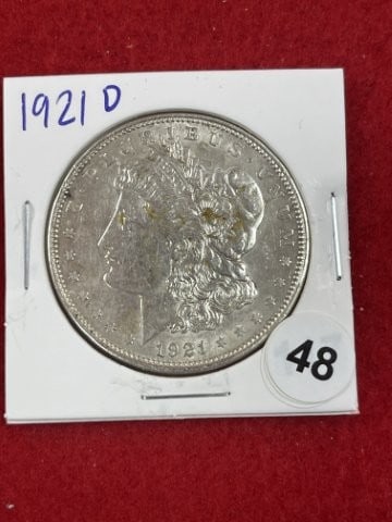 1921 D Morgan Silver Dollar Coin: KEY WORDS: INDIAN ARTIFACT ARTIFACTS ARROWHEAD ARROWHEADS NATIVE AMERICAN MISSISSIPPIAN QUAPAW CADDO POTTERY COINS MORGAN DOLLAR PEACE DOLLAR SILVER COINS. All coins have been Sigma tested for authent