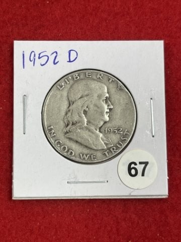 1952 D Franklin Half Dollar Silver Coin (1 of 2)